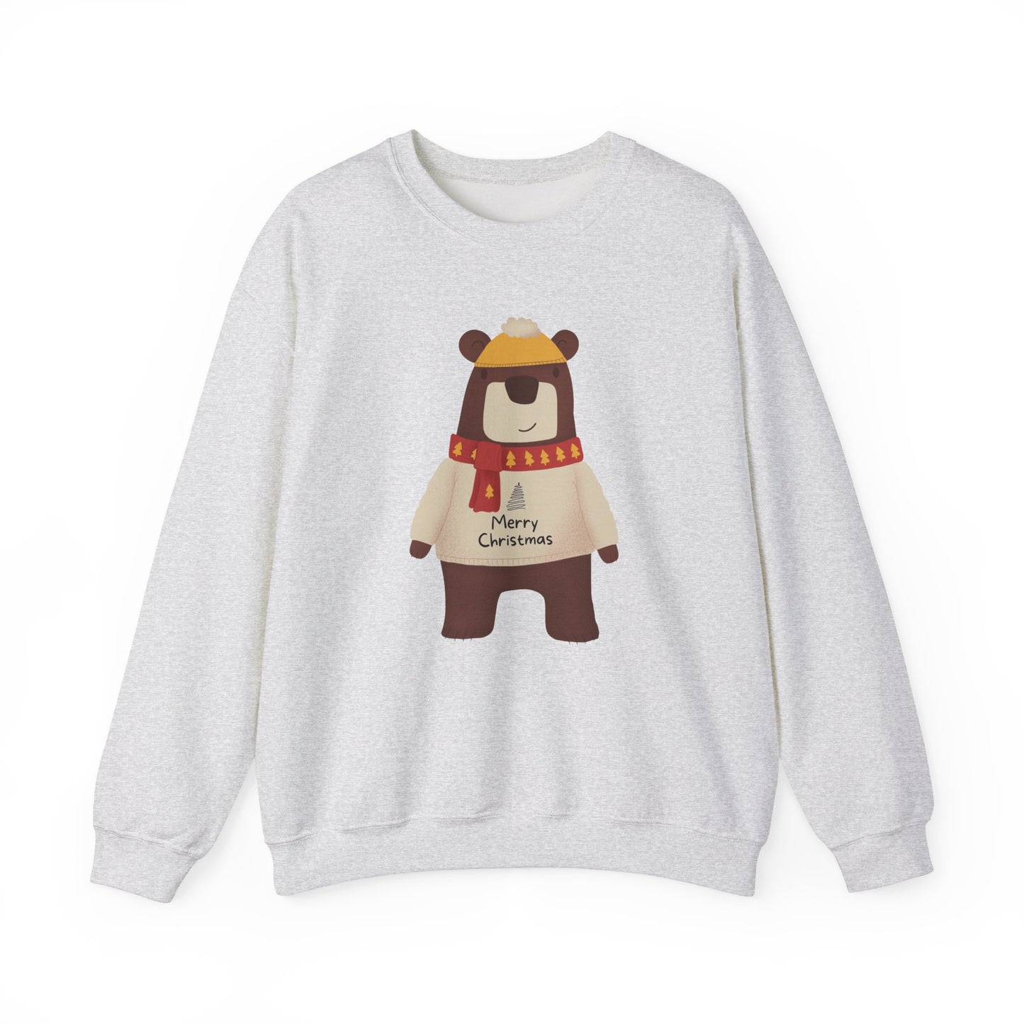 Unisex Heavy Blend Crewneck Sweatshirt Festive Bear in Sweater & Scarf 🎄🐻❤️