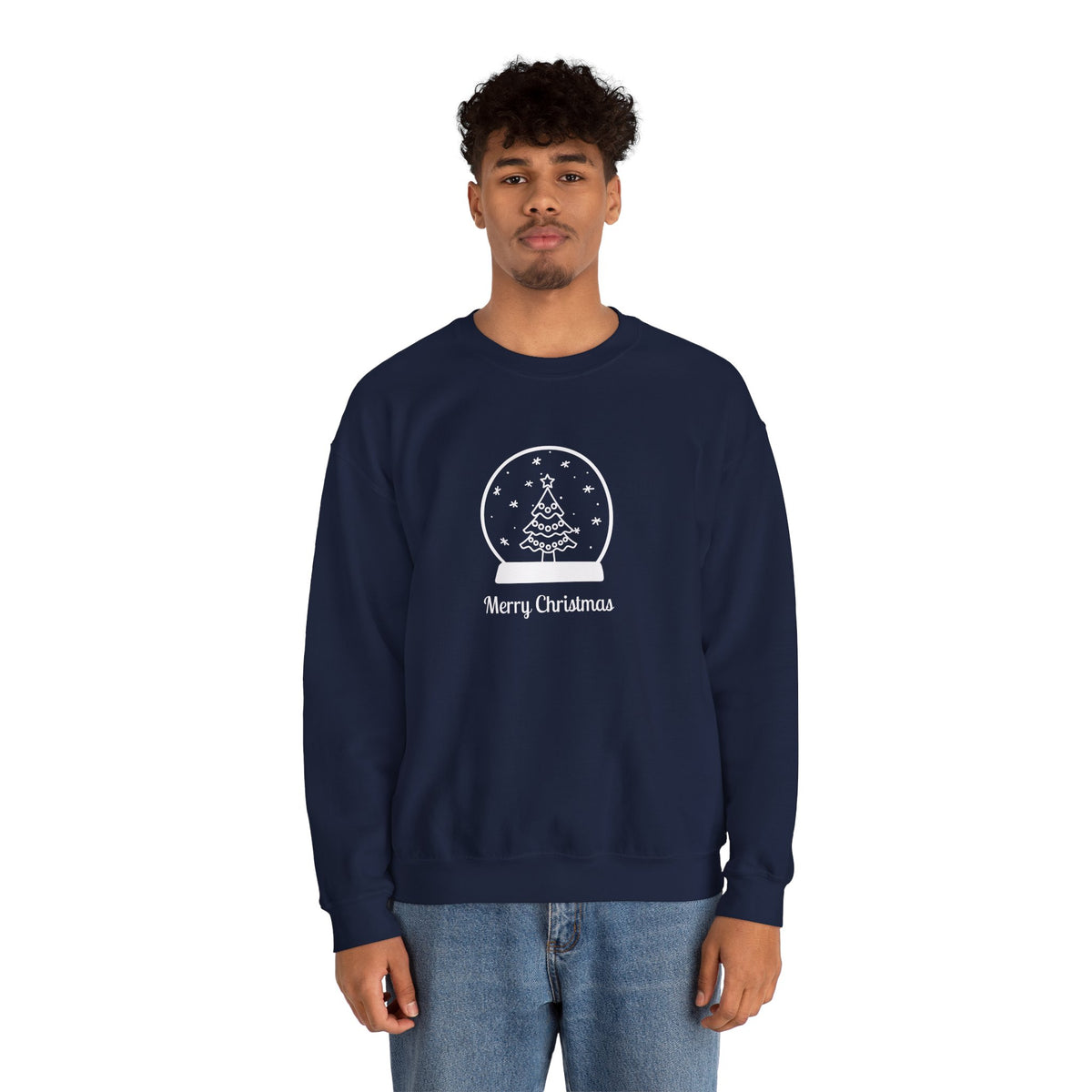 Snow Globe with Merry Christmas 🎄❄️✨ Unisex Heavy Blend Crewneck Sweatshirt