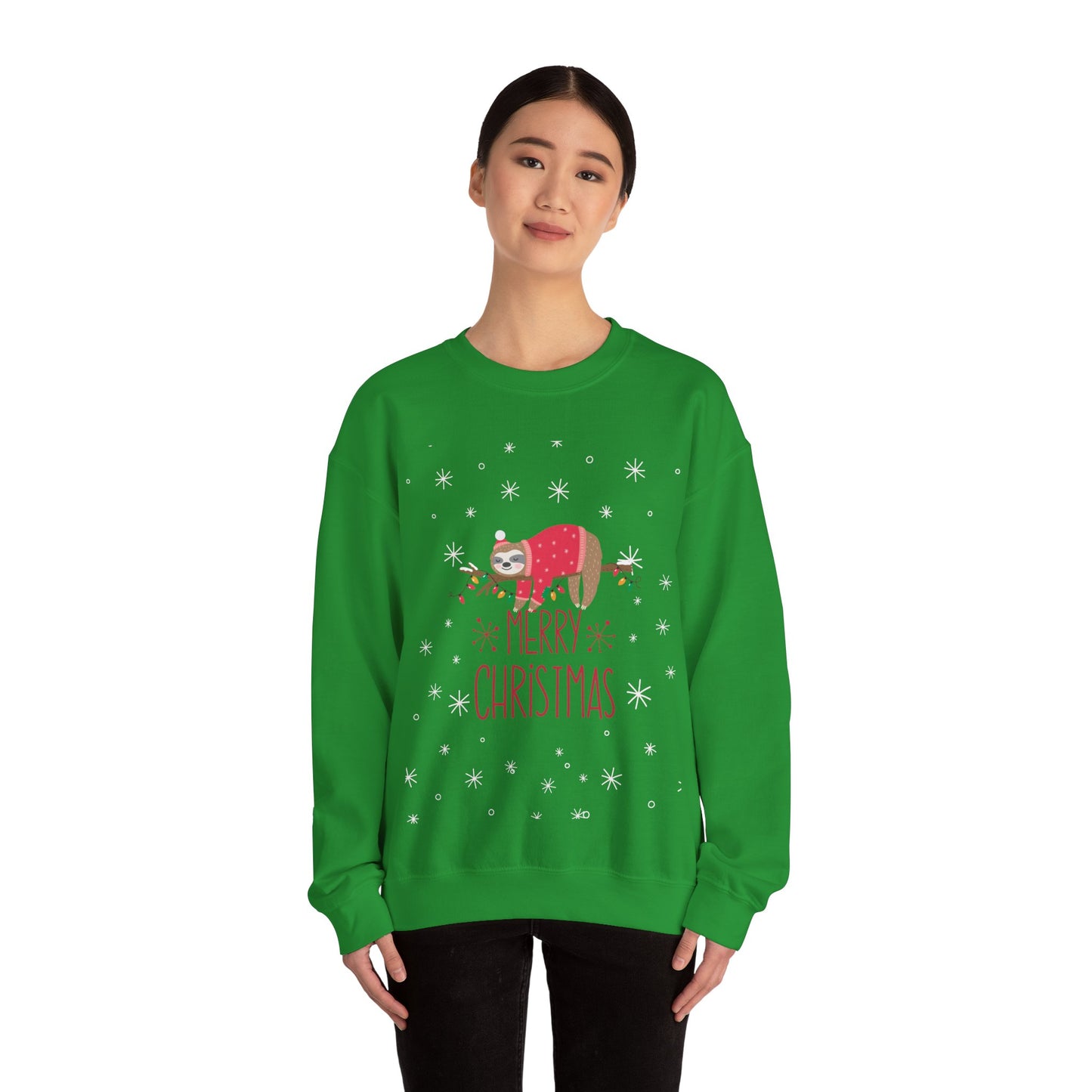 Merry Christmas Sloth 🎄🦥✨ Unisex Heavy Blend Crewneck Sweatshirt