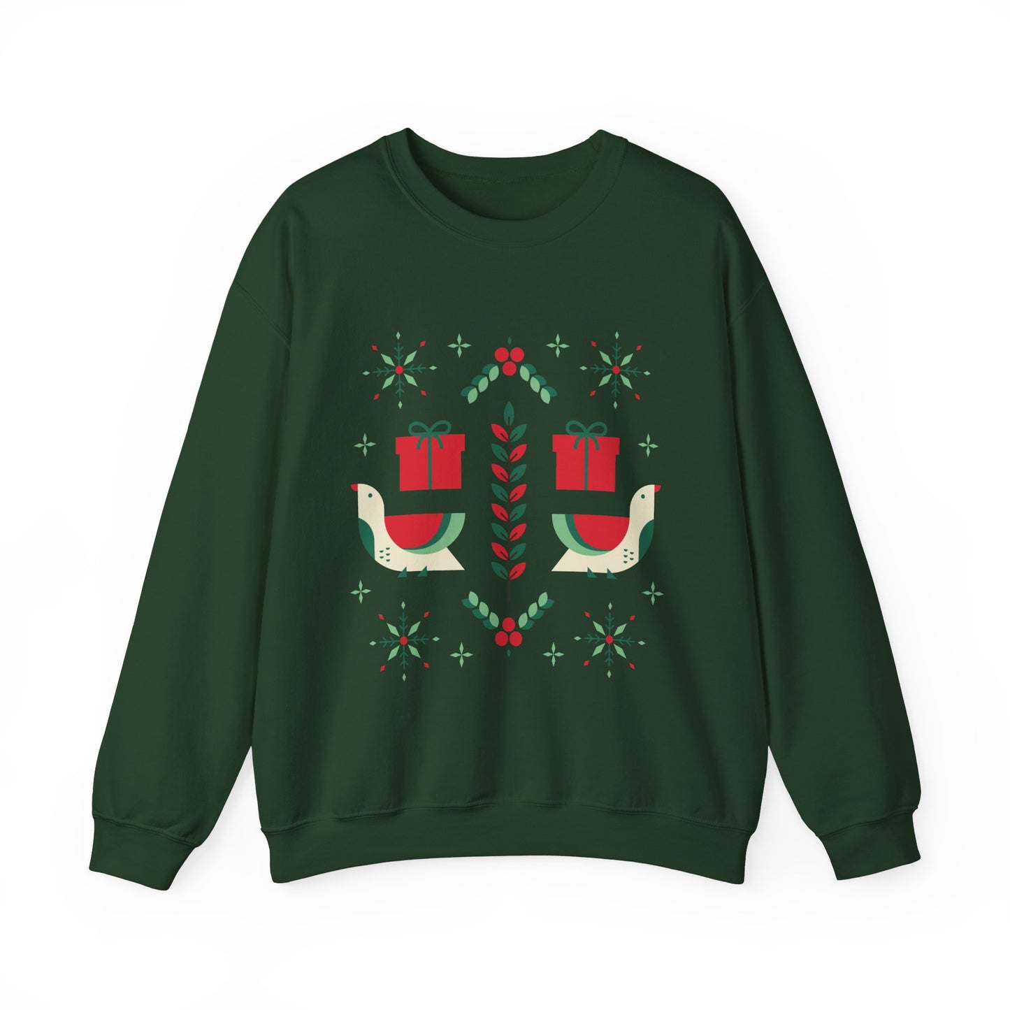 Unisex Heavy Blend Crewneck Sweatshirt Folk Art Christmas Design 🎄✨