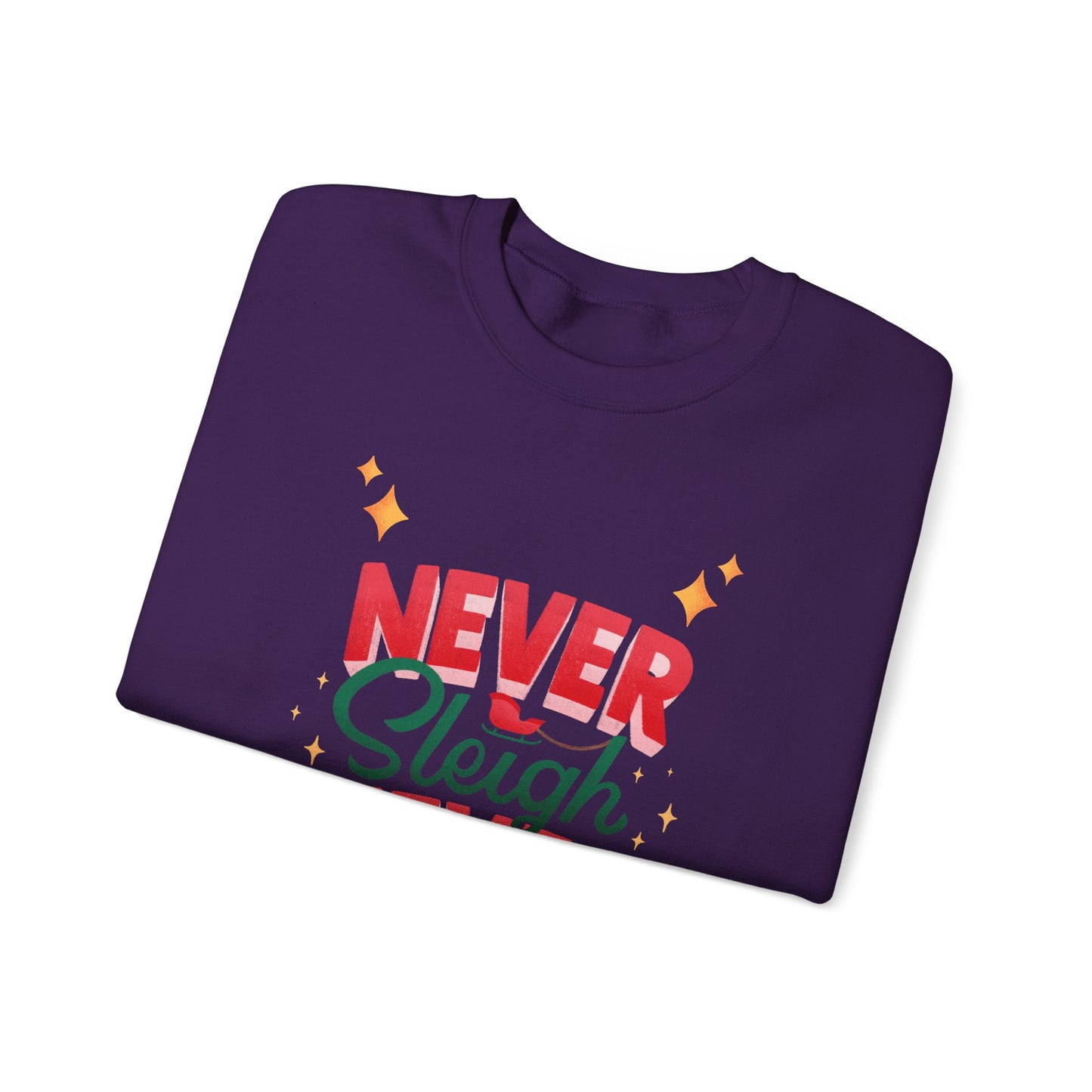 Unisex Heavy Blend Crewneck Sweatshirt Never Sleigh Never 🎄✨