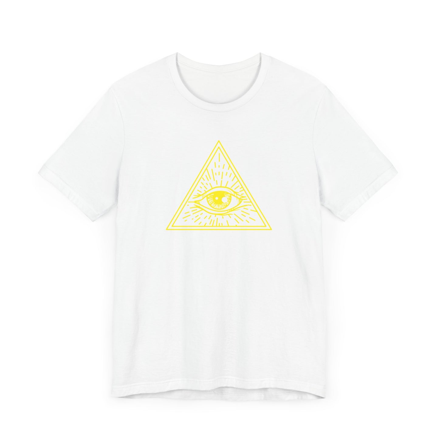 Unisex Jersey Short Sleeve Tee "Eye of Providence" All Seeing Eye Yellow Print