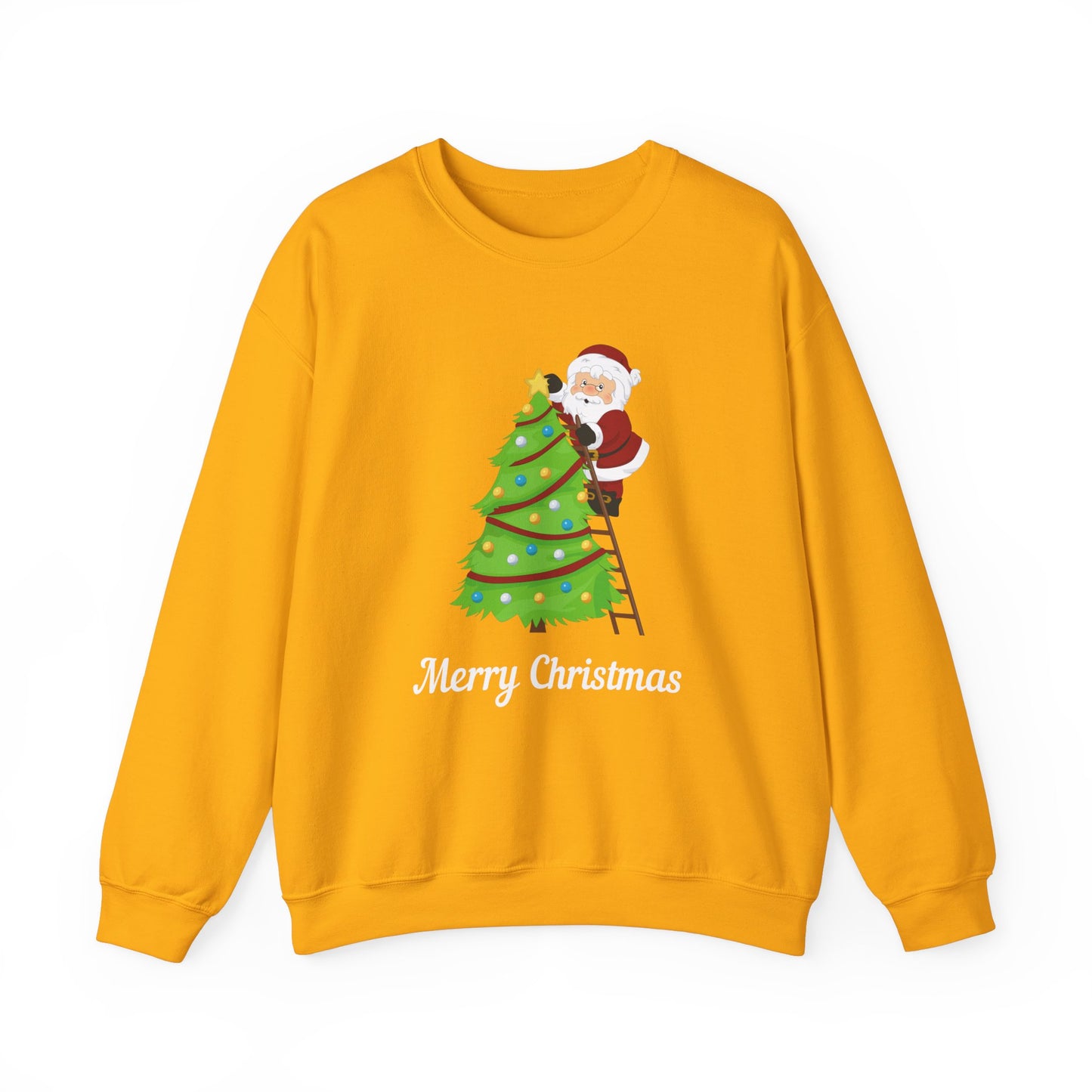 Unisex Heavy Blend Crewneck Sweatshirt Santa Climbing Ladder Merry Christmas 🎅🎄✨