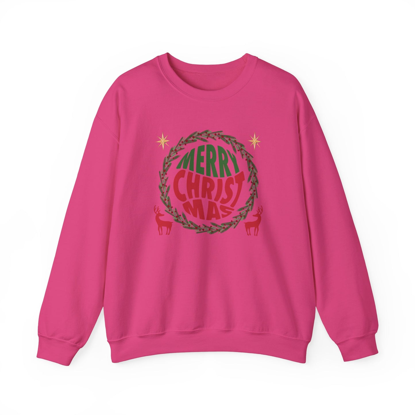 Unisex Heavy Blend Crewneck Sweatshirt Merry Christmas Wreath Design 🎄✨