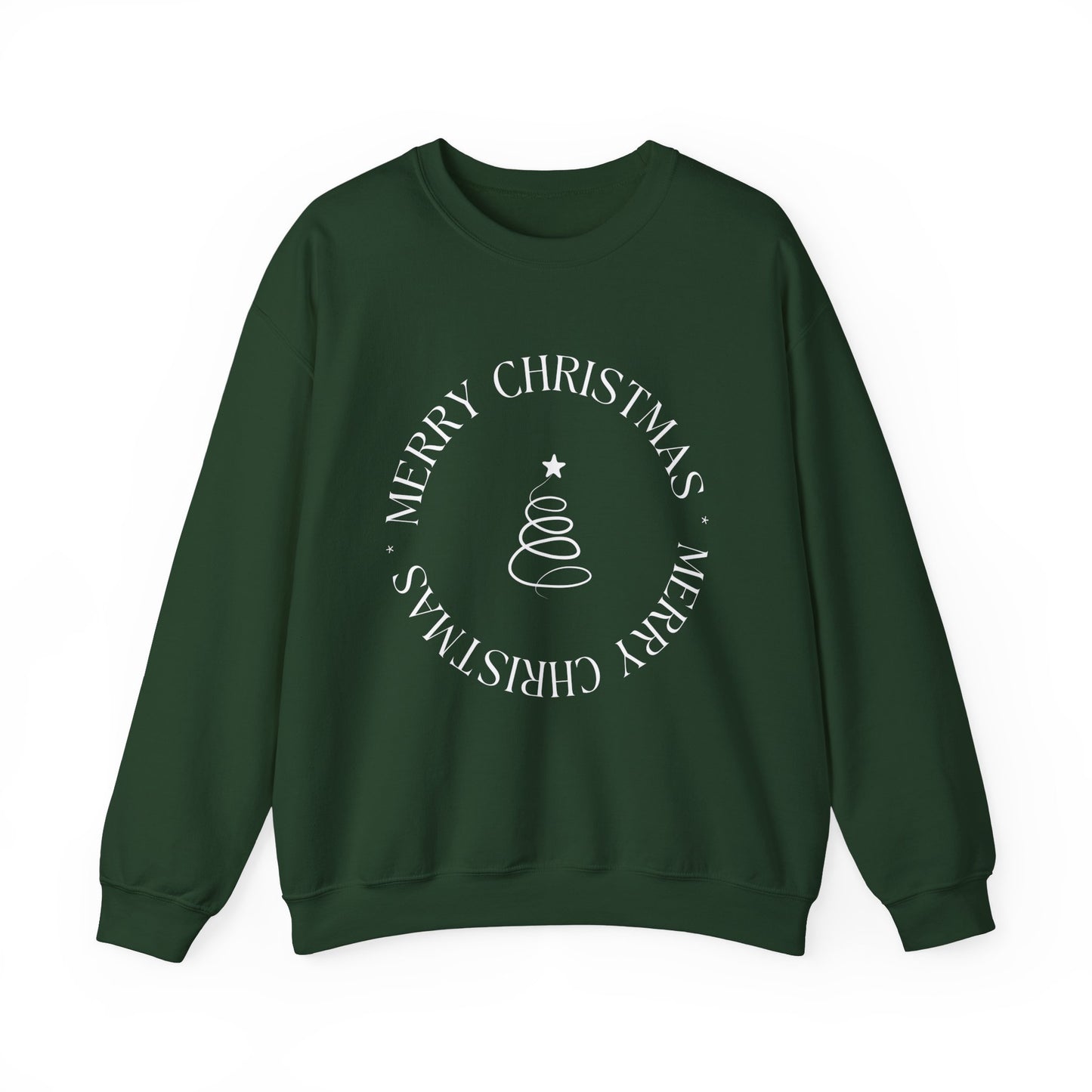 Unisex Heavy Blend Crewneck Sweatshirt Elegant Merry Christmas Tree 🎄✨