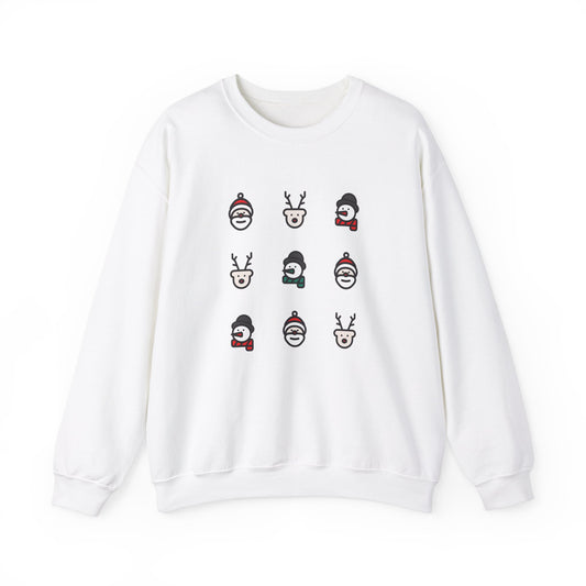 Unisex Heavy Blend Crewneck Sweatshirt Christmas Icons Grid 🎄✨