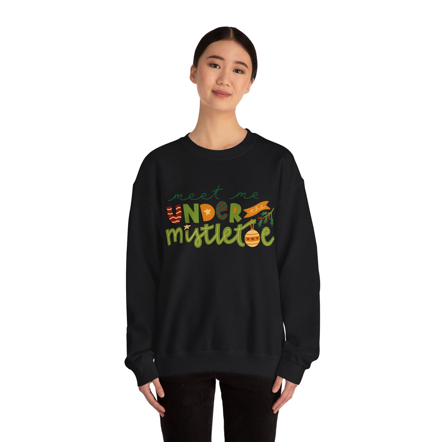 Unisex Heavy Blend Crewneck Sweatshirt Meet Me Under The Mistletoe 🎄💋✨