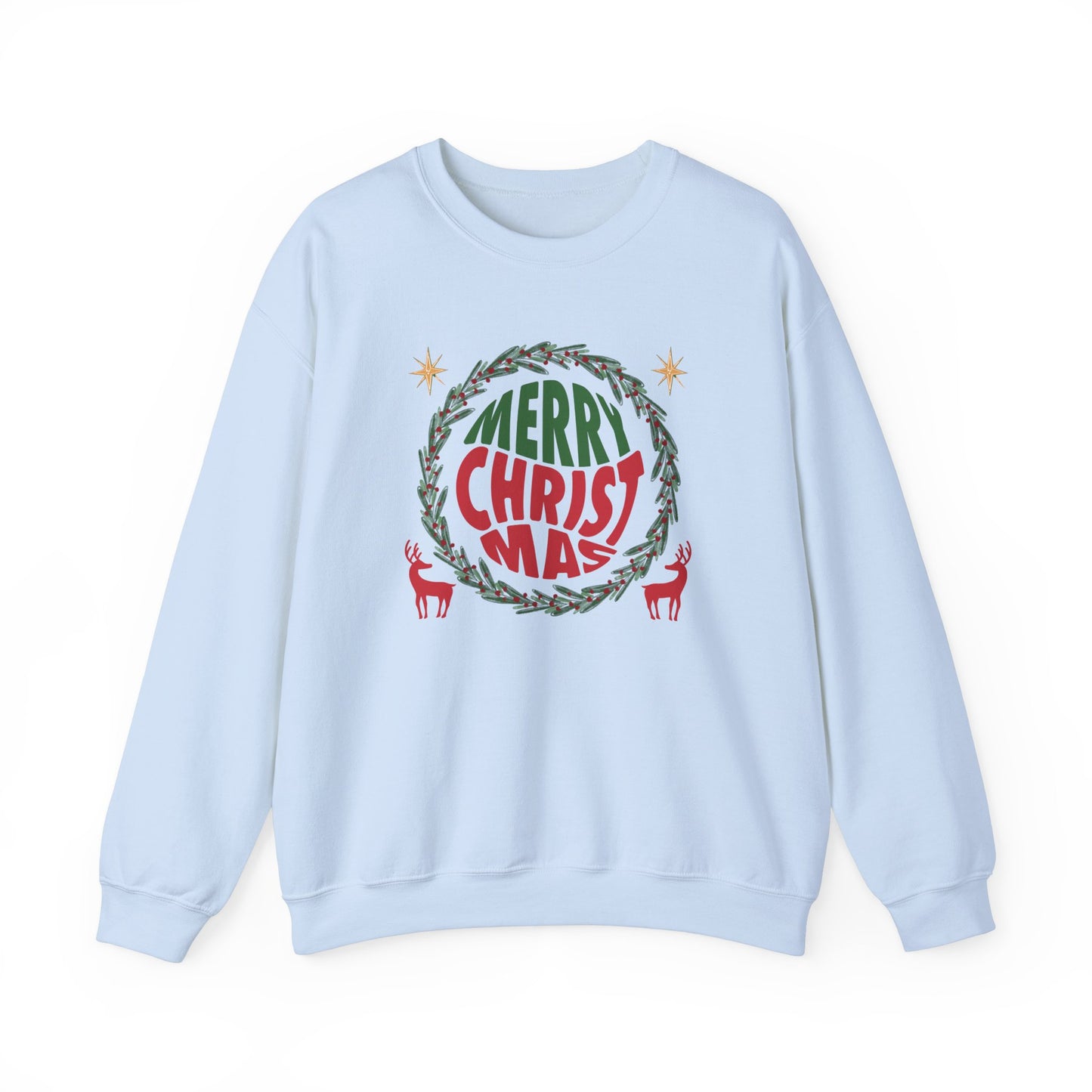 Unisex Heavy Blend Crewneck Sweatshirt Merry Christmas Wreath Design 🎄✨