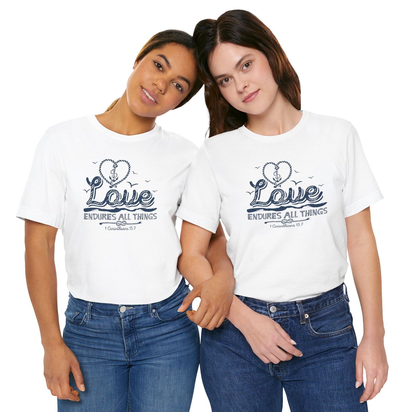 Love Endures All Things Corinthians 13:7 Unisex Jersey Short Sleeve Tee