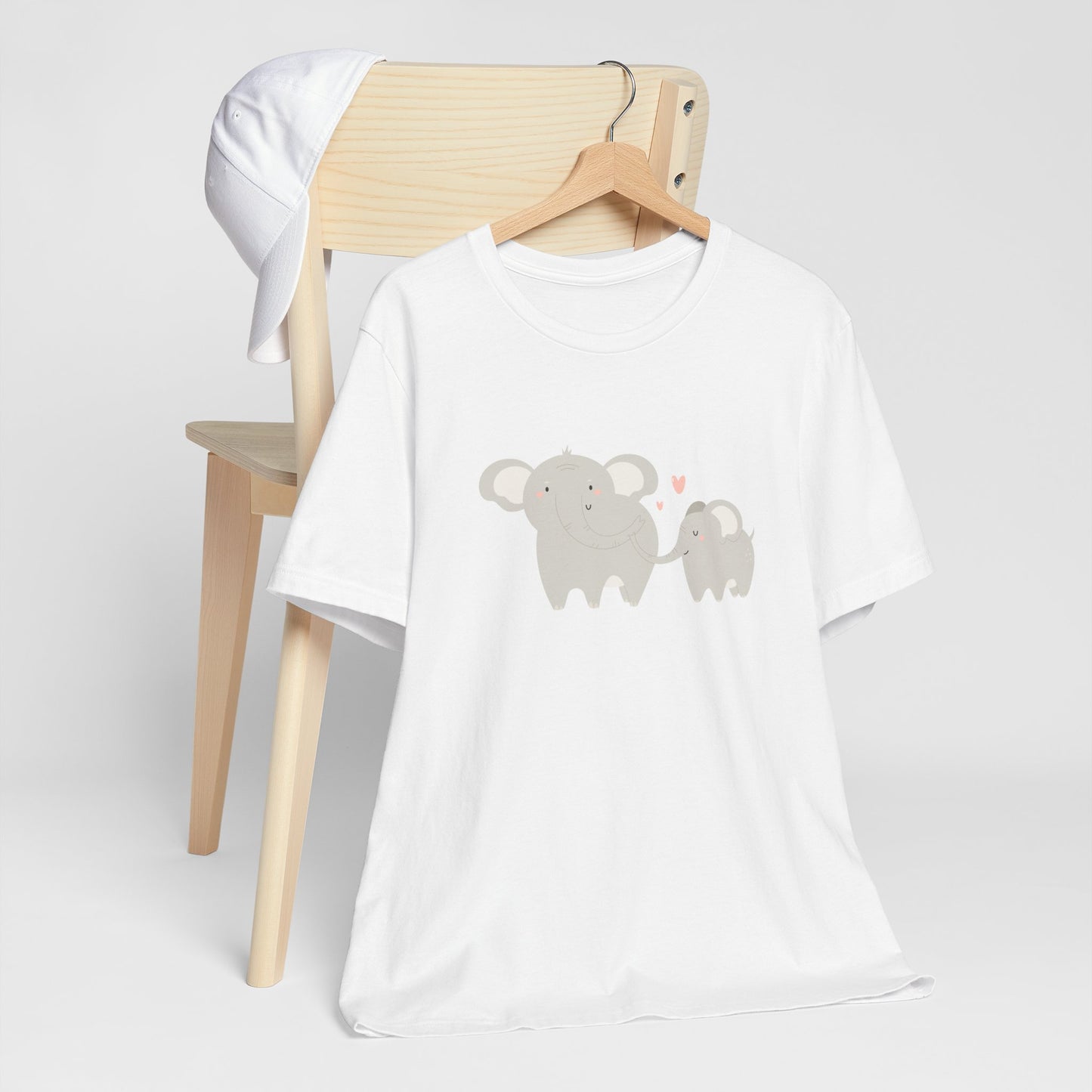 Mommy & Me Ele-fun Sweet Mom and Baby Elephant Unisex Jersey Short Sleeve Tee