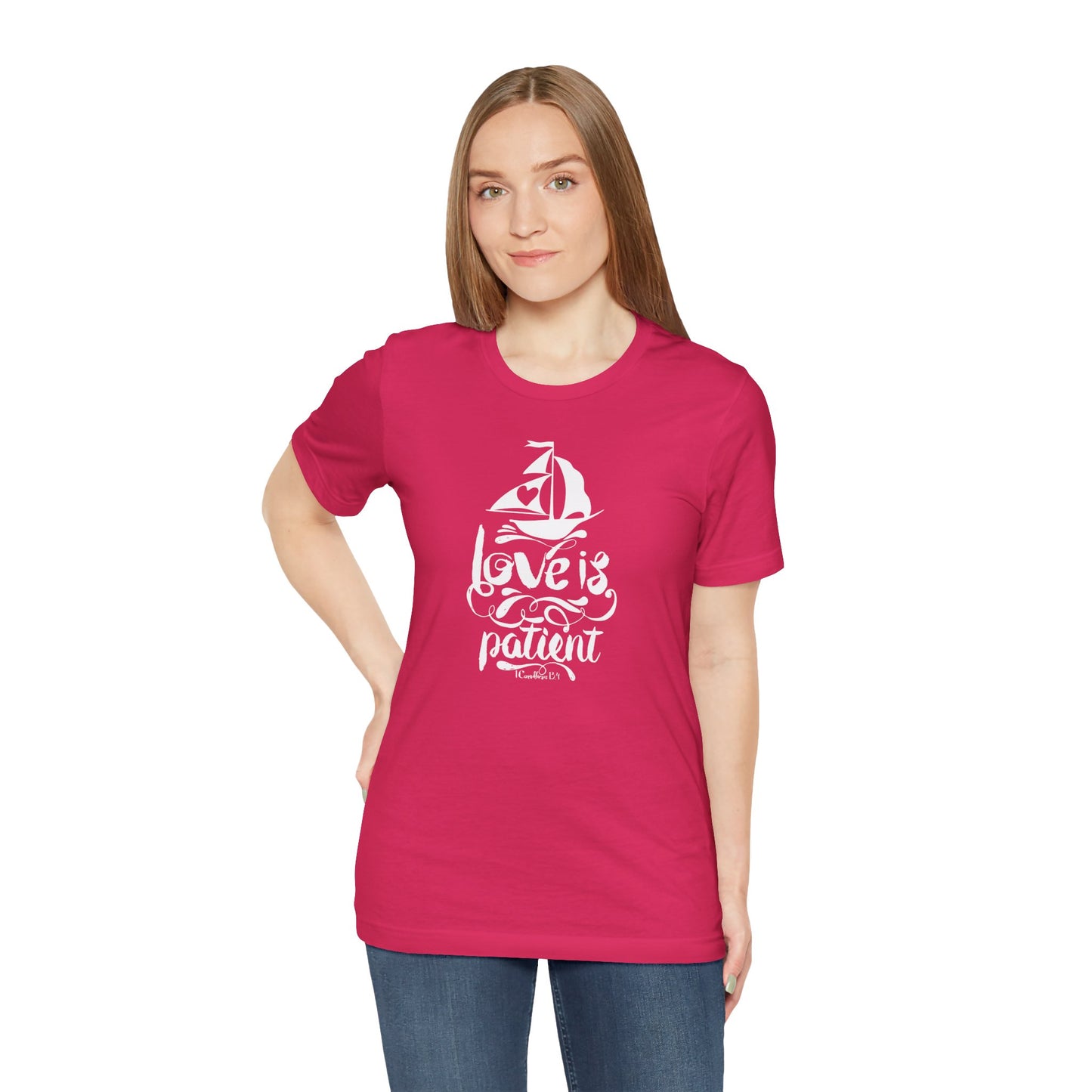 Love Is Patient Corinthians 13:4 Unisex Jersey Short Sleeve Tee