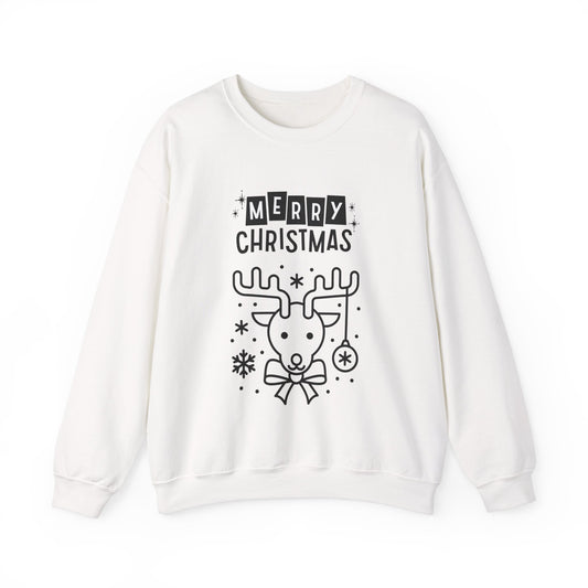 Merry Christmas Reindeer 🎄🦌✨ Unisex Heavy Blend Crewneck Sweatshirt