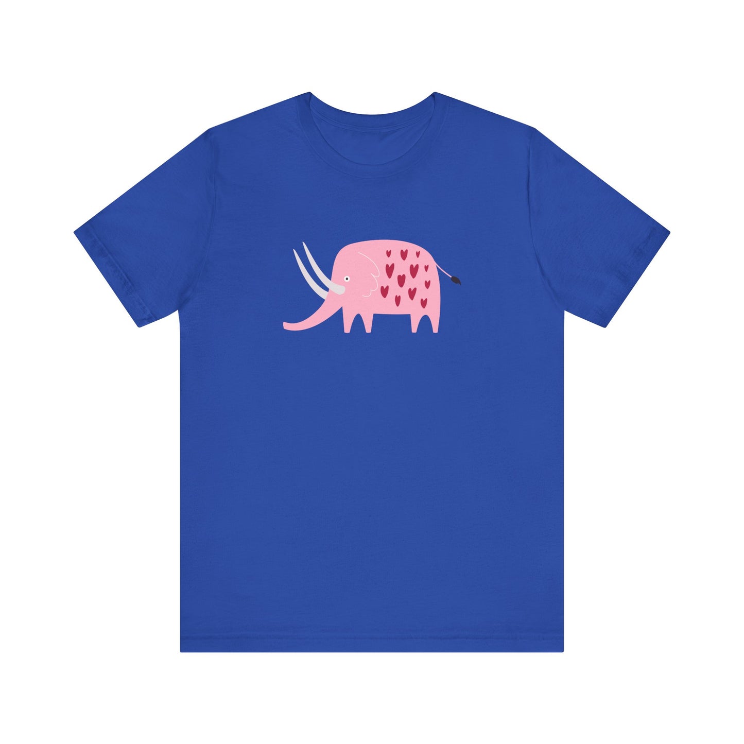 Unisex Jersey Short Sleeve Tee "Lovely Pink Pachyderm" Adorable Elephant with Hearts