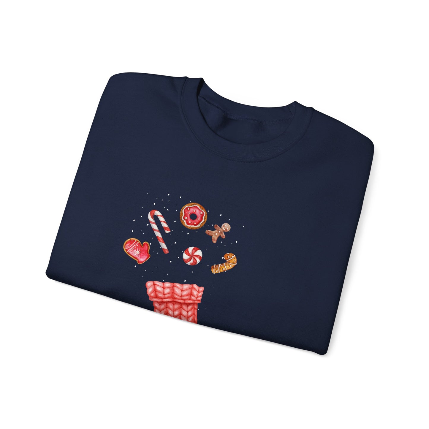 Cozy Christmas Sock 🎄🧦🍩 Unisex Heavy Blend Crewneck Sweatshirt