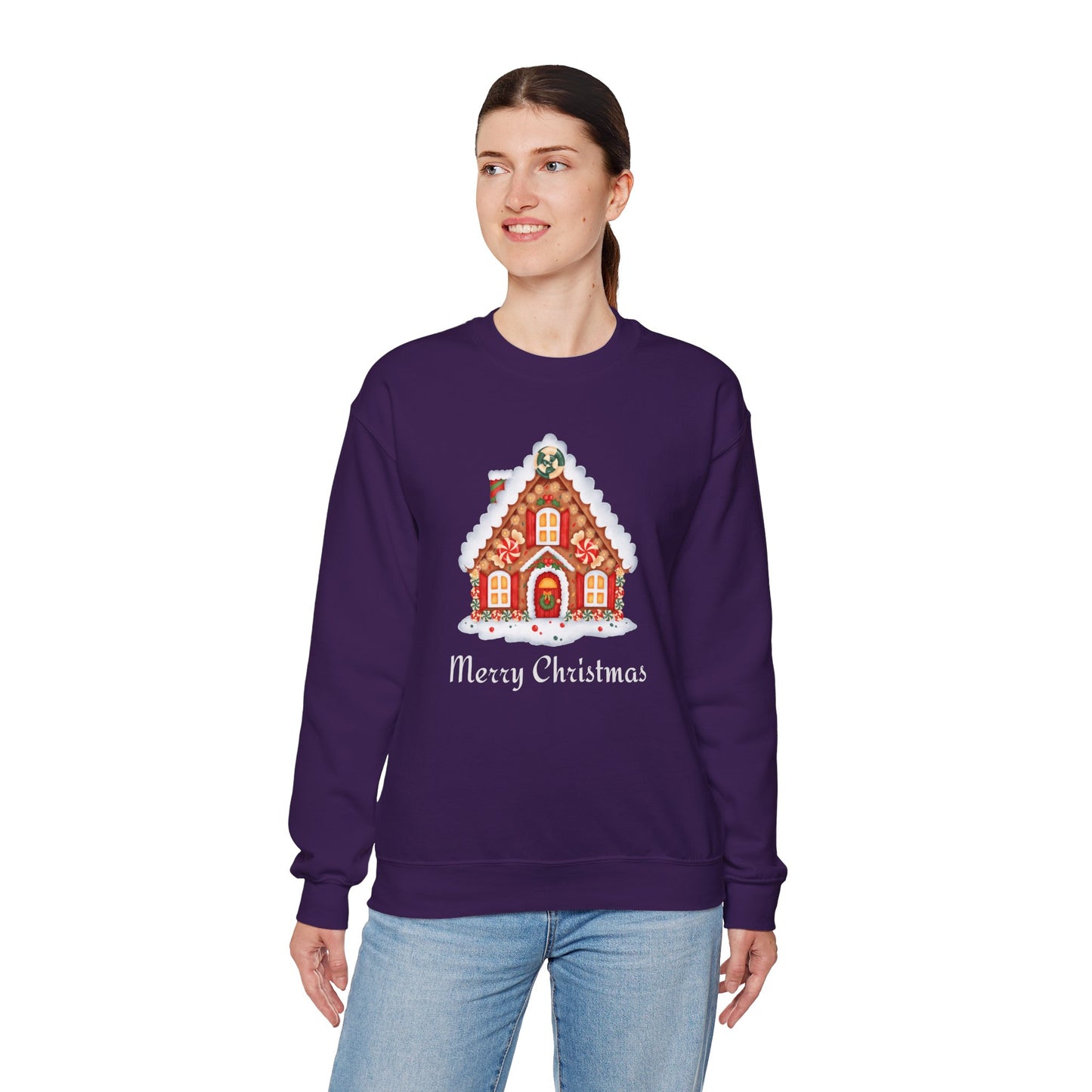 Christmas Gingerbread House 🎄🍬✨ Unisex Heavy Blend Crewneck Sweatshirt