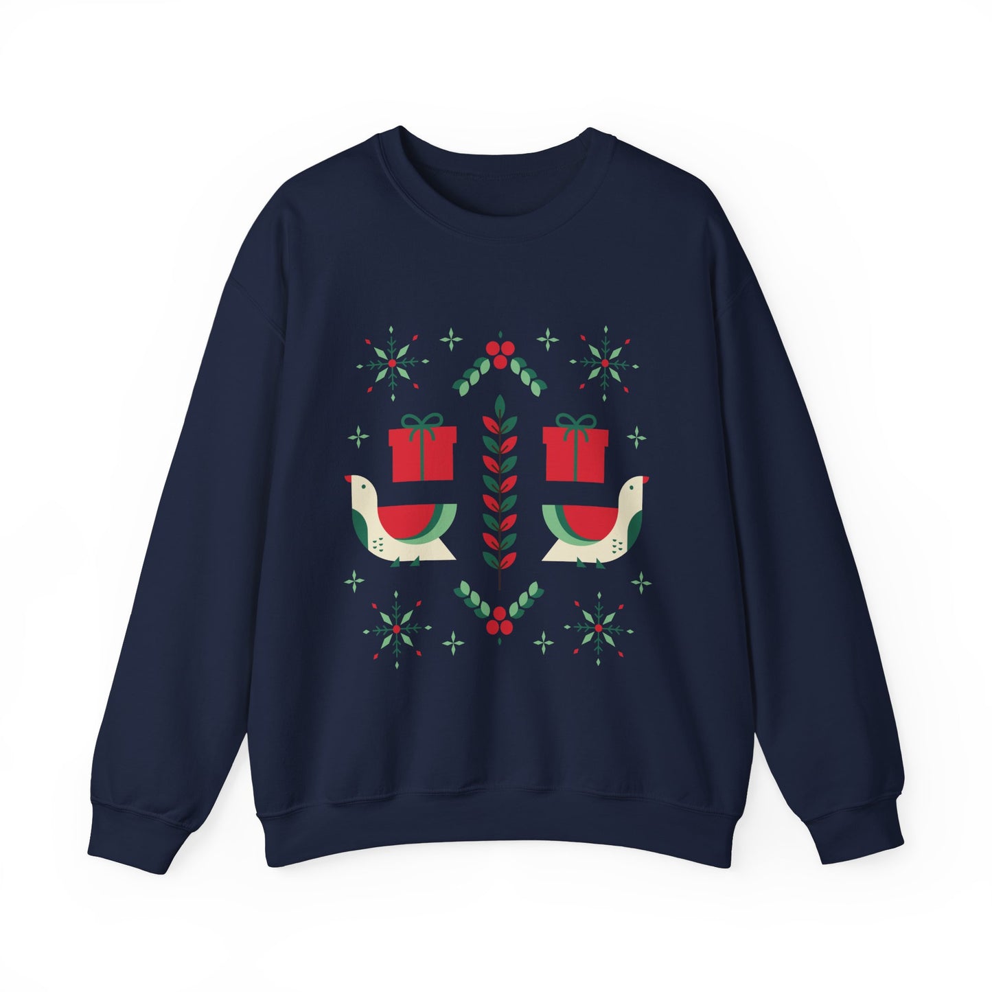 Unisex Heavy Blend Crewneck Sweatshirt Folk Art Christmas Design 🎄✨