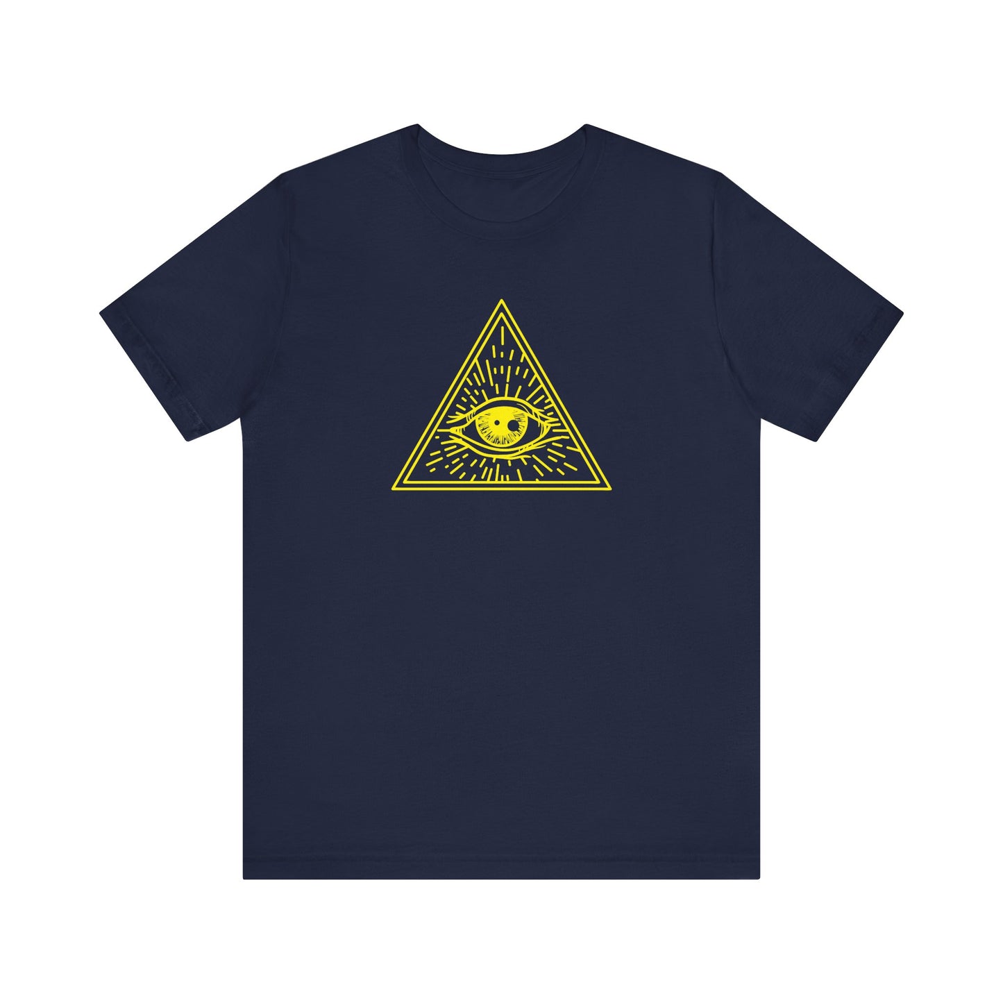 Unisex Jersey Short Sleeve Tee "Eye of Providence" All Seeing Eye Yellow Print