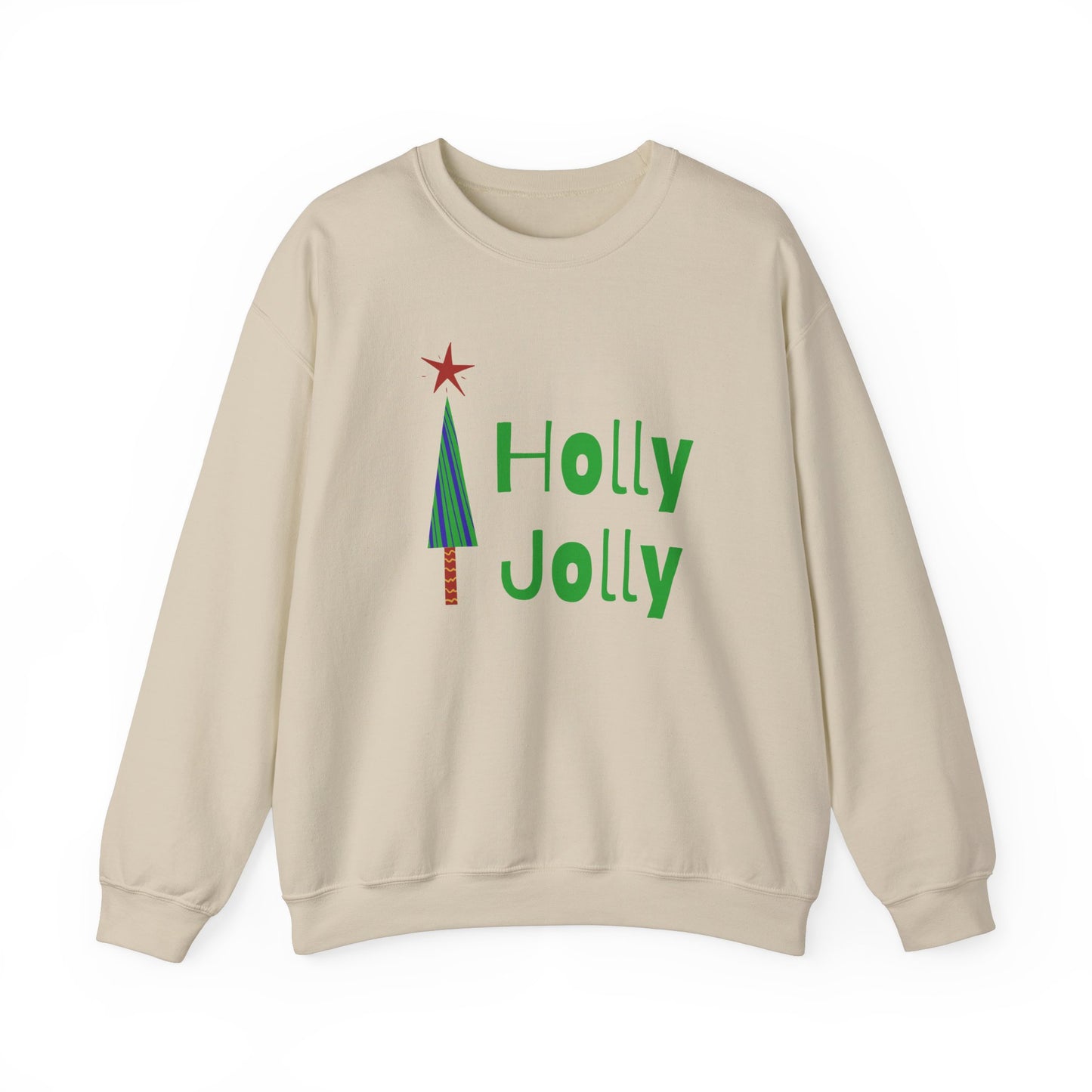 Unisex Heavy Blend Crewneck Sweatshirt Holly Jolly Christmas Tree 🎄✨