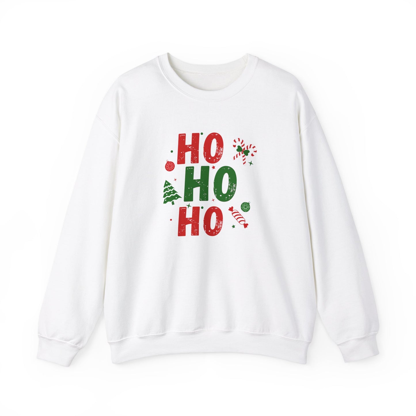 Unisex Heavy Blend Crewneck Sweatshirt Festive HO HO HO 🎅🎄✨