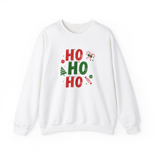 Unisex Heavy Blend Crewneck Sweatshirt Festive HO HO HO 🎅🎄✨