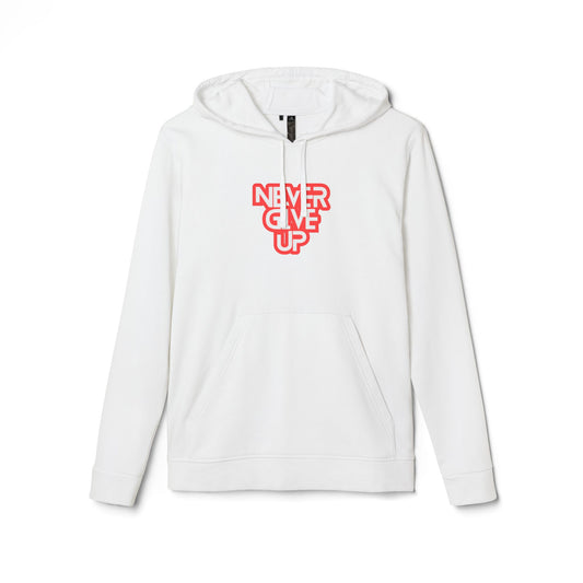 Never Give Up Adidas Unisex Cozy Fleece Hoodie
