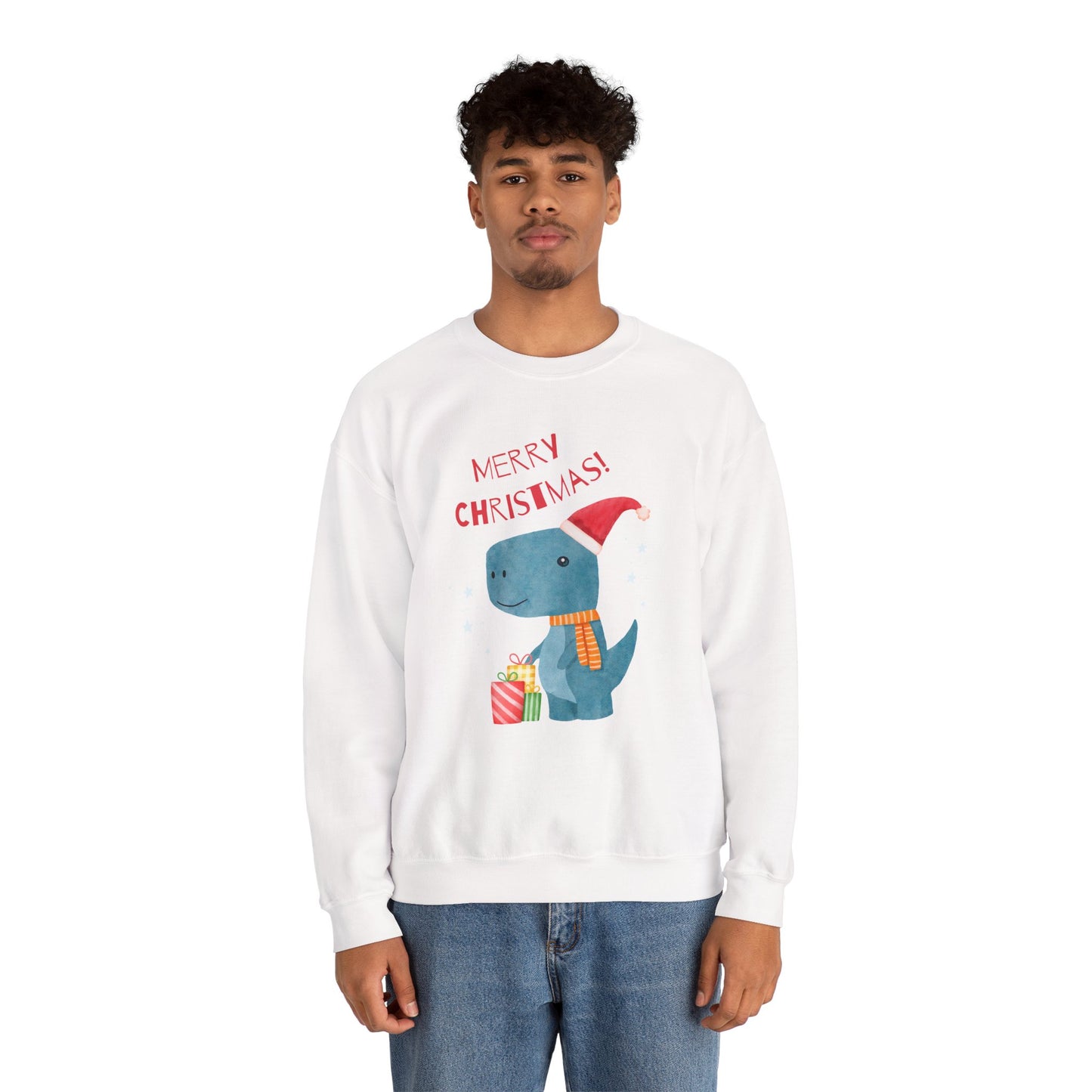 Merry Christmas Dino 🎄🦖🎁 Unisex Heavy Blend Crewneck Sweatshirt