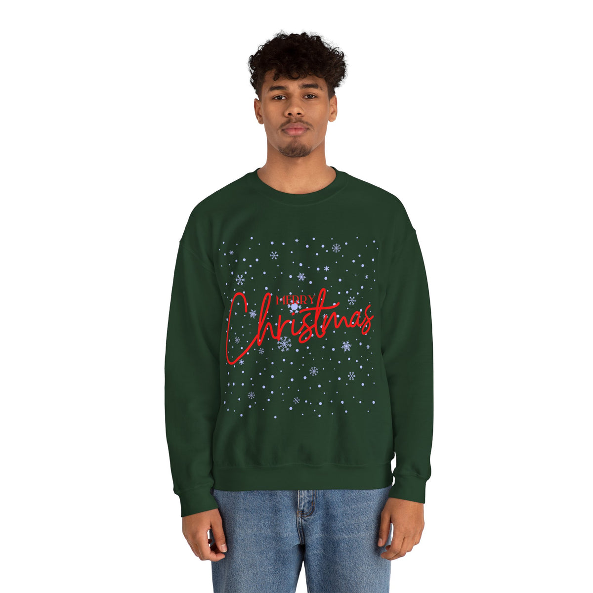 Merry Christmas Snowflakes ❄️🎄✨ Unisex Heavy Blend Crewneck Sweatshirt