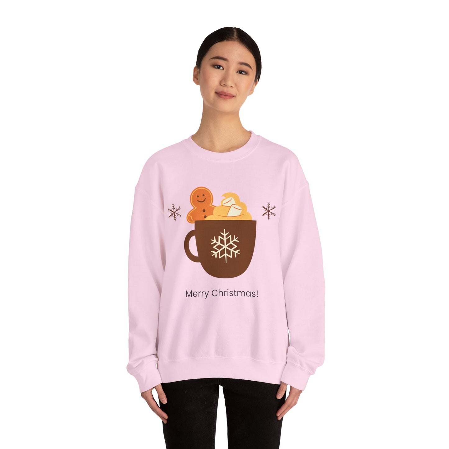 Unisex Heavy Blend Crewneck Sweatshirt Merry Christmas Gingerbread Man ☕🎄🍪