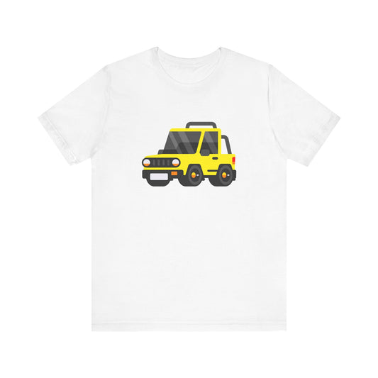 Unisex Jersey Short Sleeve Tee Adorable Car T-shirt Yellow Jeep