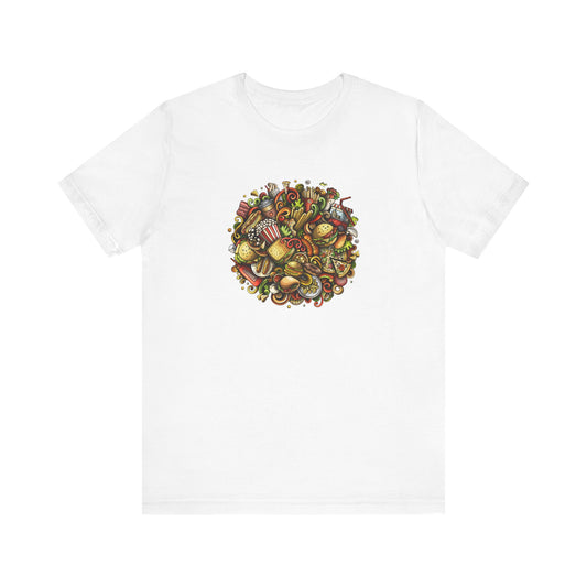 Unisex Jersey Short Sleeve Tee "Fast Food Fiesta" Delicious Circle of Yumminess