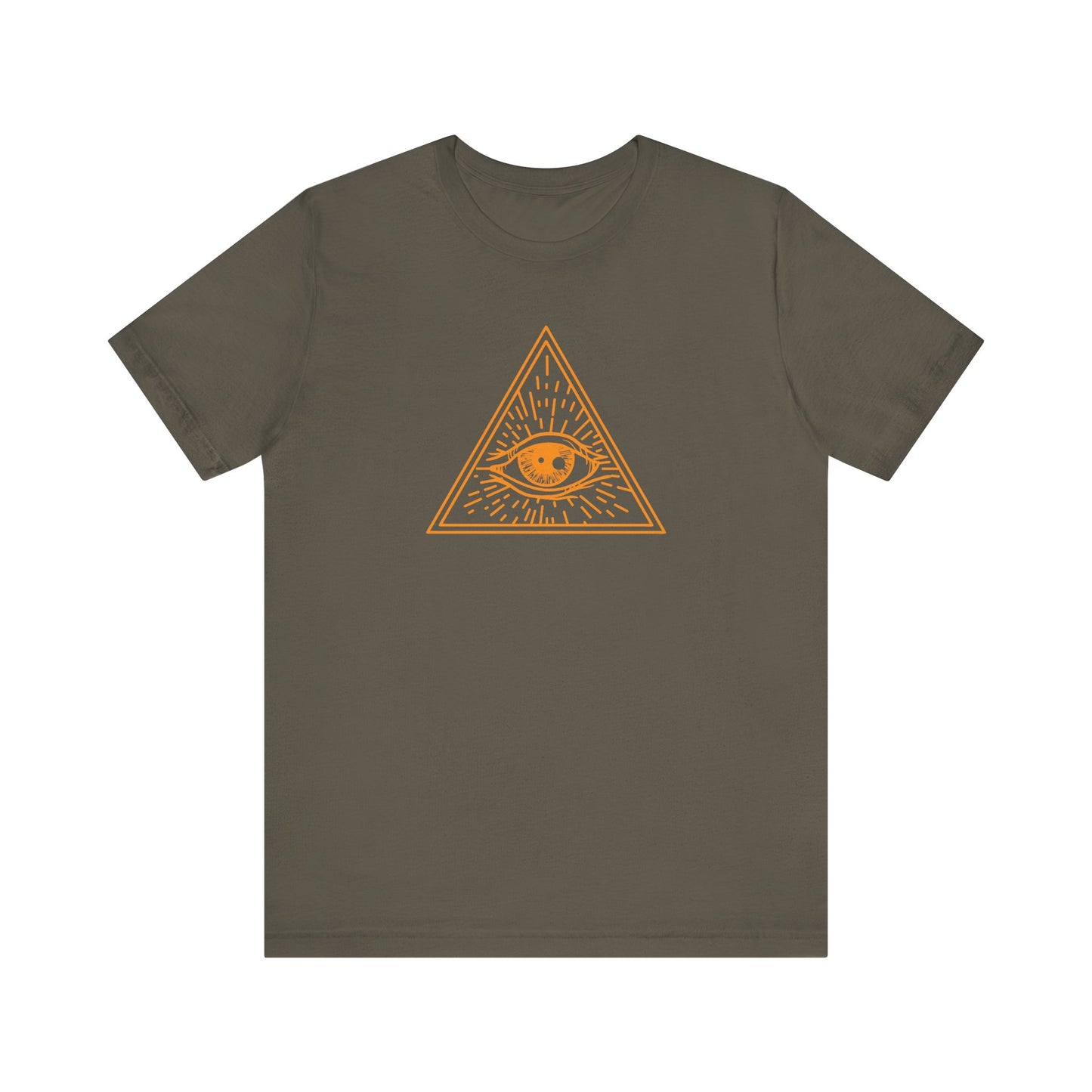 Unisex Jersey Short Sleeve Tee "Eye of Providence" All Seeing Eye Orange Print