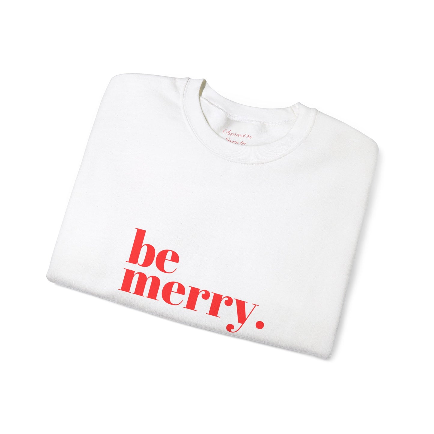 Unisex Heavy Blend Crewneck Sweatshirt Be Merry in Vibrant Red 🎉❤️