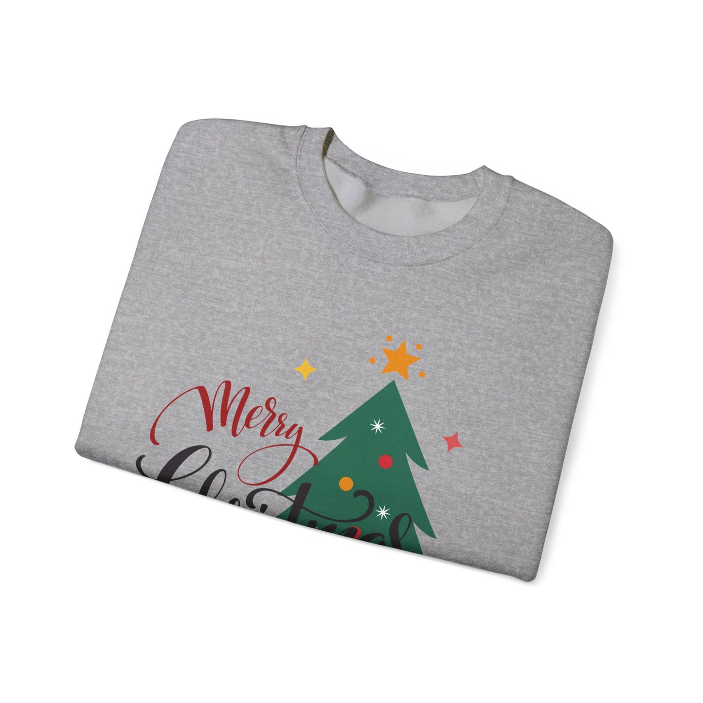 Unisex Heavy Blend Crewneck Sweatshirt Merry Christmas Tree Design 🎄✨