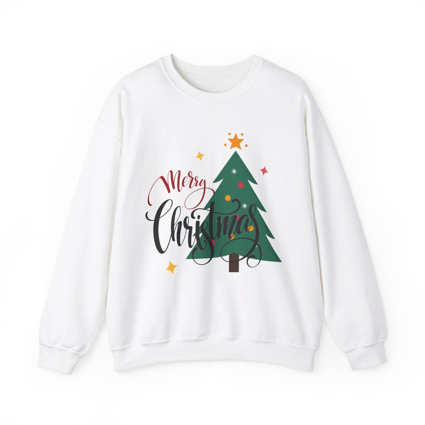 Unisex Heavy Blend Crewneck Sweatshirt Merry Christmas Tree Design 🎄✨