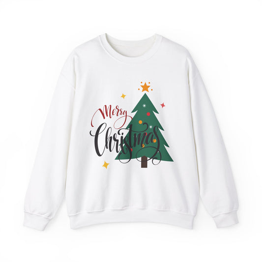 Unisex Heavy Blend Crewneck Sweatshirt Merry Christmas Tree Design 🎄✨