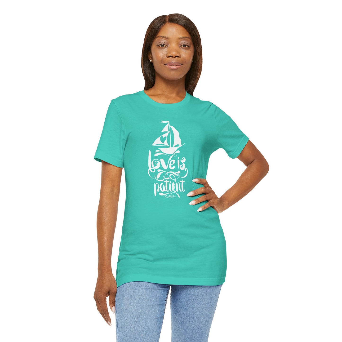 Love Is Patient Corinthians 13:4 Unisex Jersey Short Sleeve Tee