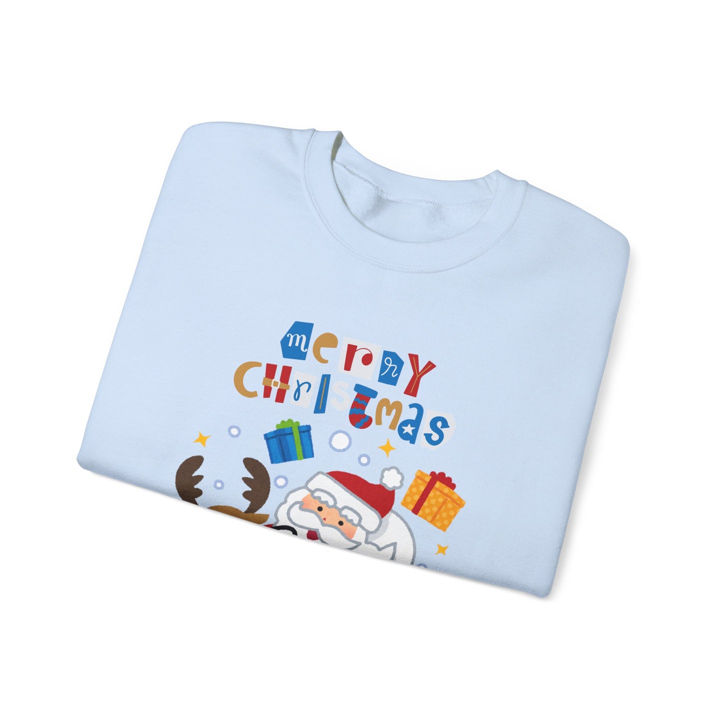 Unisex Heavy Blend Crewneck Sweatshirt Santa & Reindeer Merry Christmas 🎅🦌✨