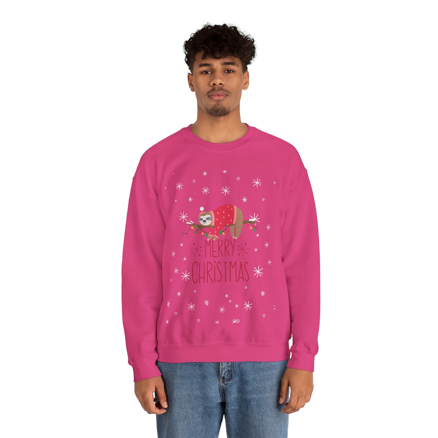 Merry Christmas Sloth 🎄🦥✨ Unisex Heavy Blend Crewneck Sweatshirt