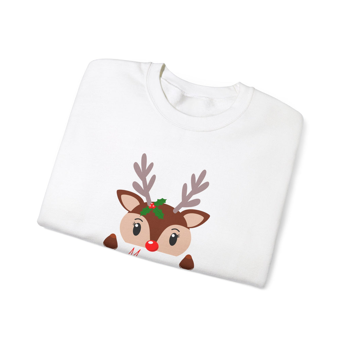 Unisex Heavy Blend Crewneck Sweatshirt Adorable Baby Deer Merry Christmas 🎄🦌✨