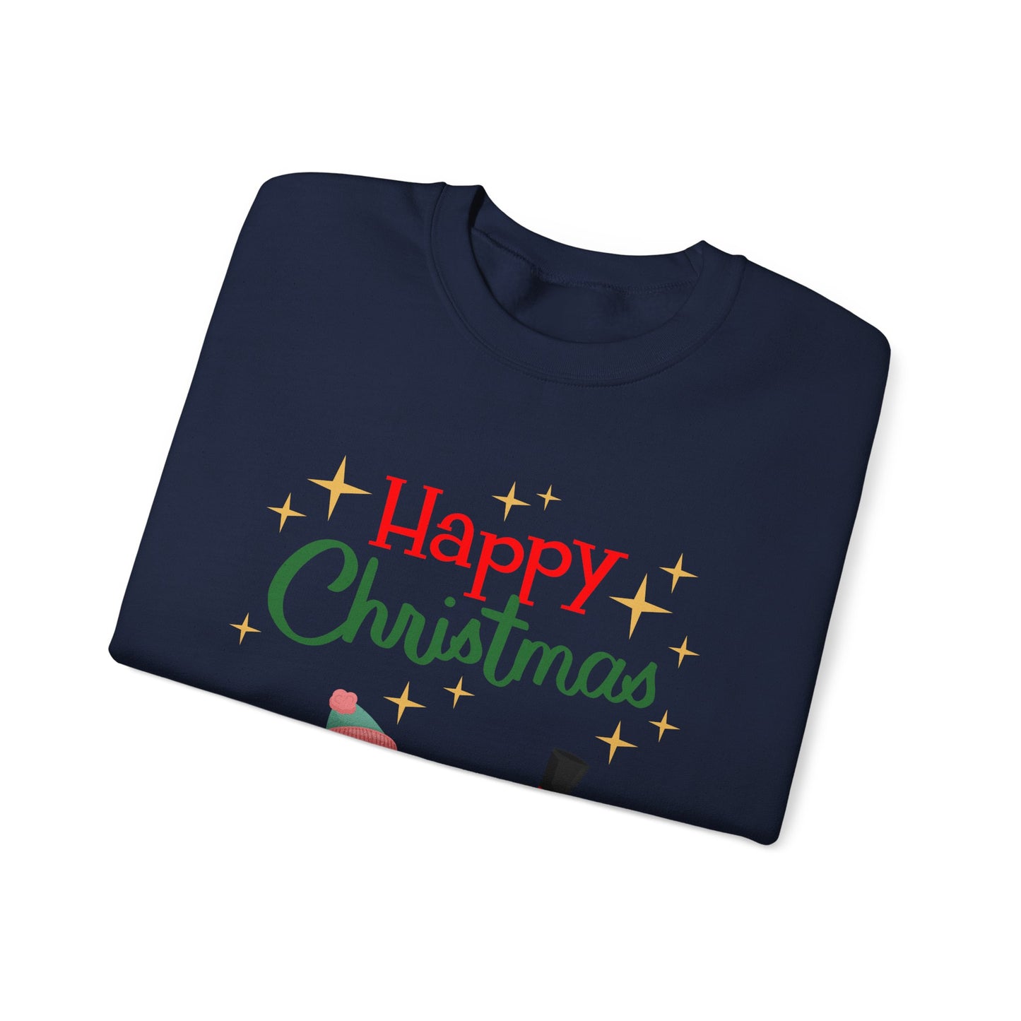 Unisex Heavy Blend Crewneck Sweatshirt Happy Christmas with Penguins 🎄🐧✨