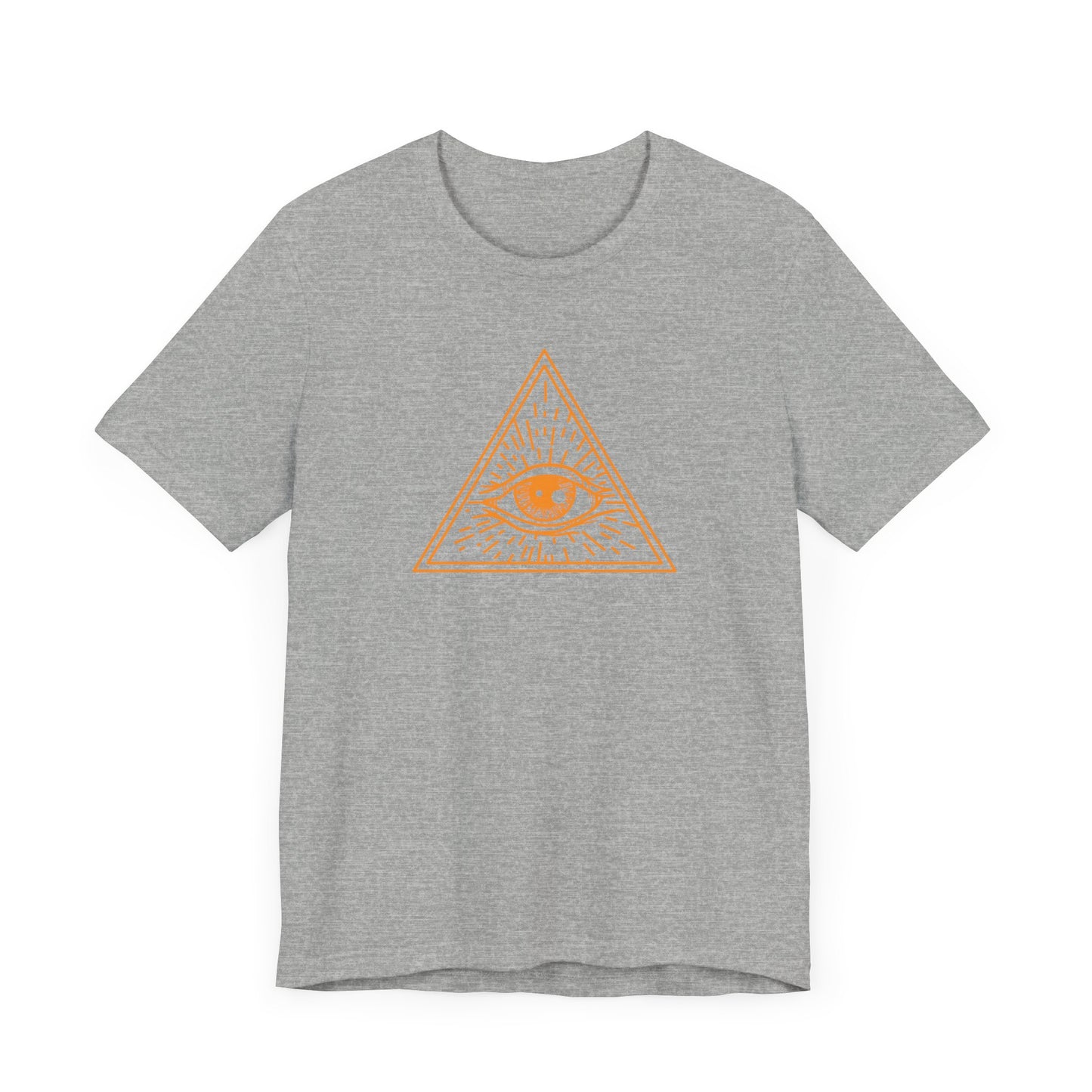 Unisex Jersey Short Sleeve Tee "Eye of Providence" All Seeing Eye Orange Print