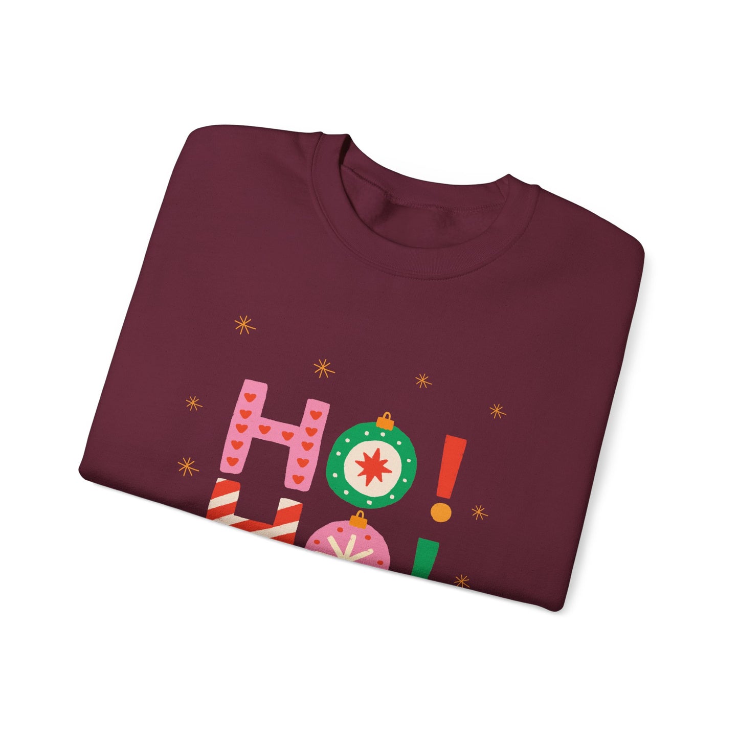 Unisex Heavy Blend Crewneck Sweatshirt Colorful Ho Ho Ho version 1 🎅✨