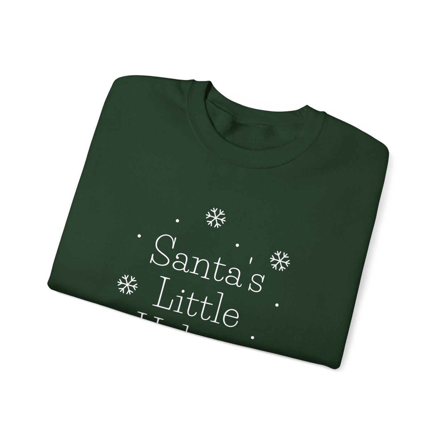 Unisex Heavy Blend Crewneck Sweatshirt Santa's Little Helper with Snowflakes 🎅❄️✨