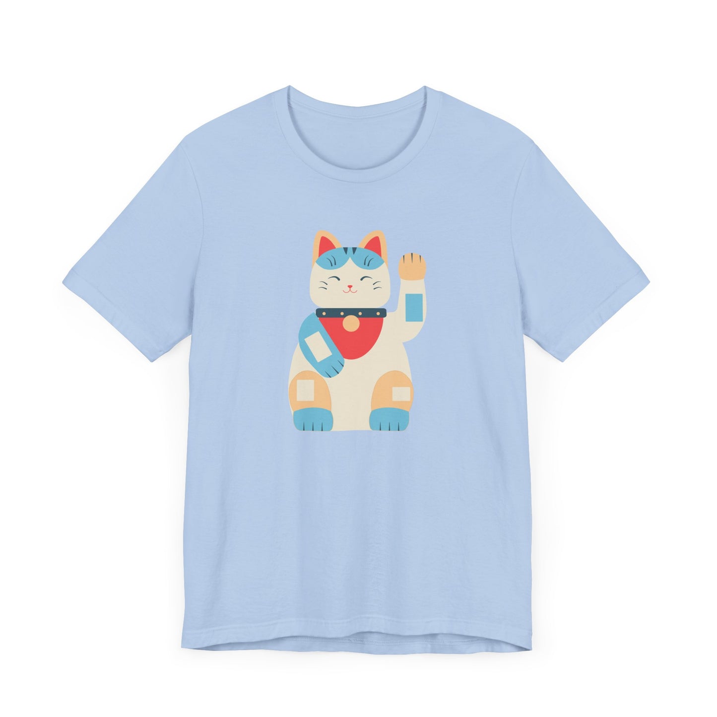 Unisex Jersey Short Sleeve Tee Good Vibes With Maneki-Neko Cat