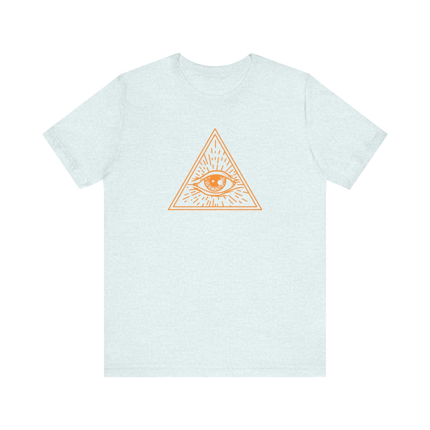 Unisex Jersey Short Sleeve Tee "Eye of Providence" All Seeing Eye Orange Print