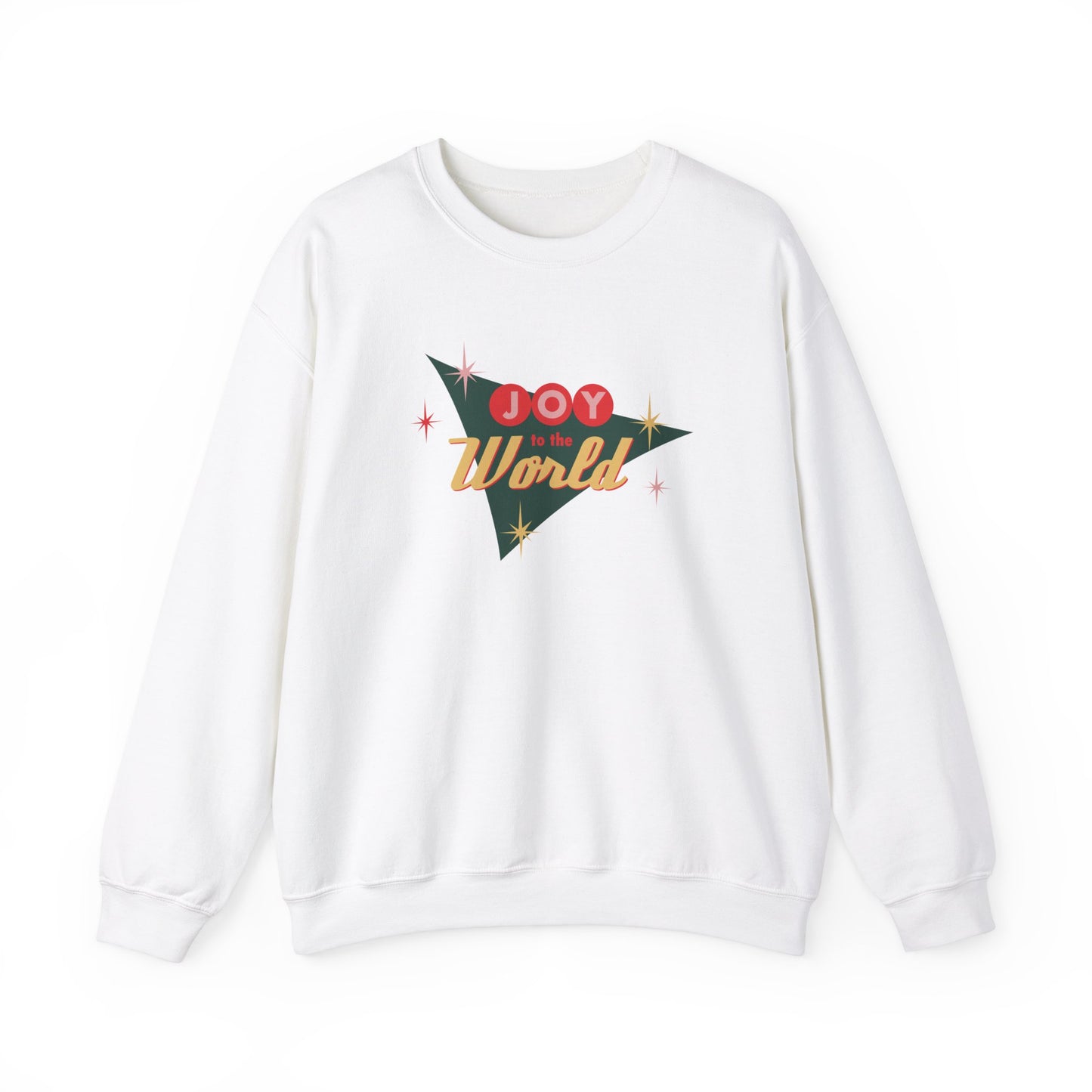 Unisex Heavy Blend Crewneck Sweatshirt Joy To The World in Retro 1950s Style 🎶✨