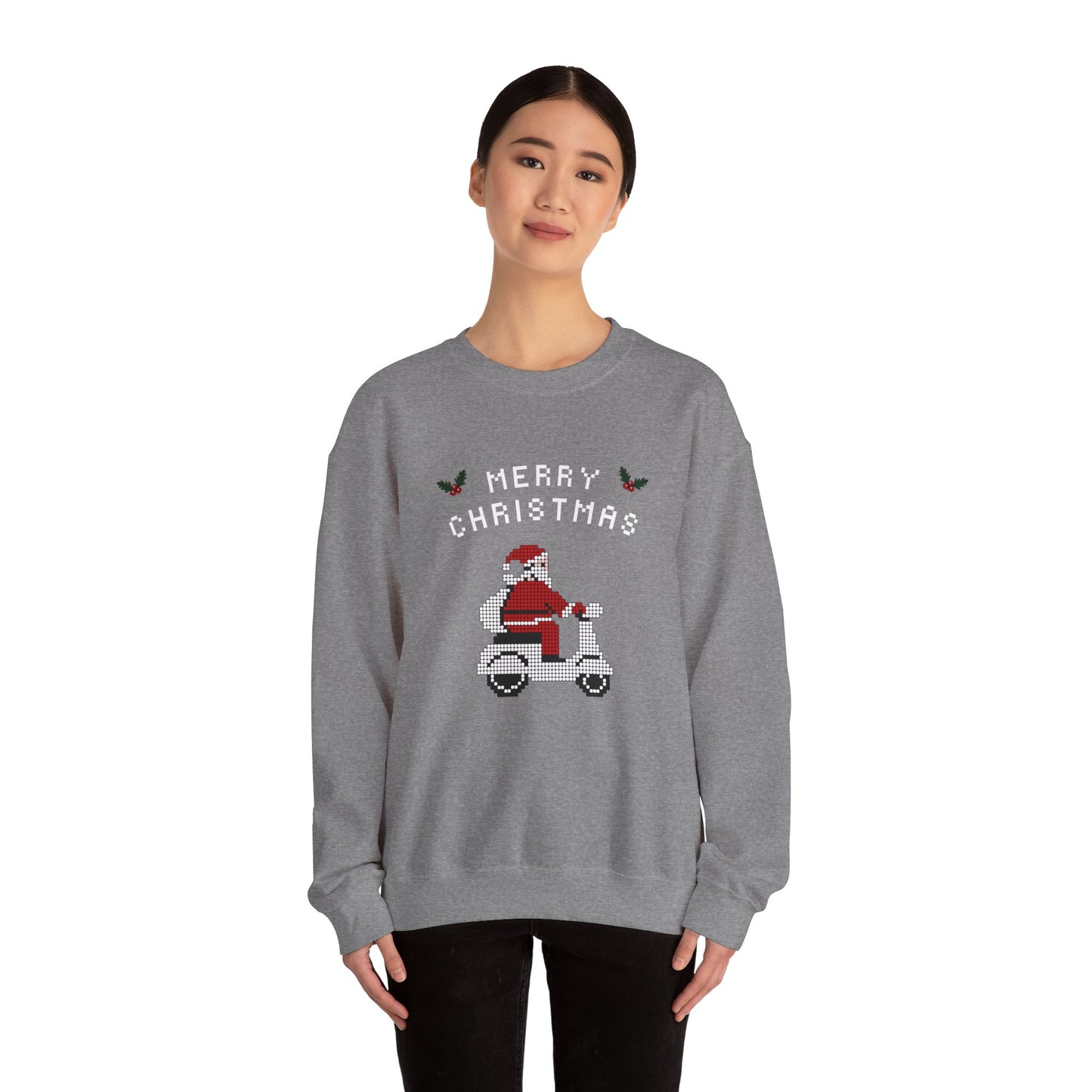 Unisex Heavy Blend Crewneck Sweatshirt Santa on a Vespa 🎅🛵✨