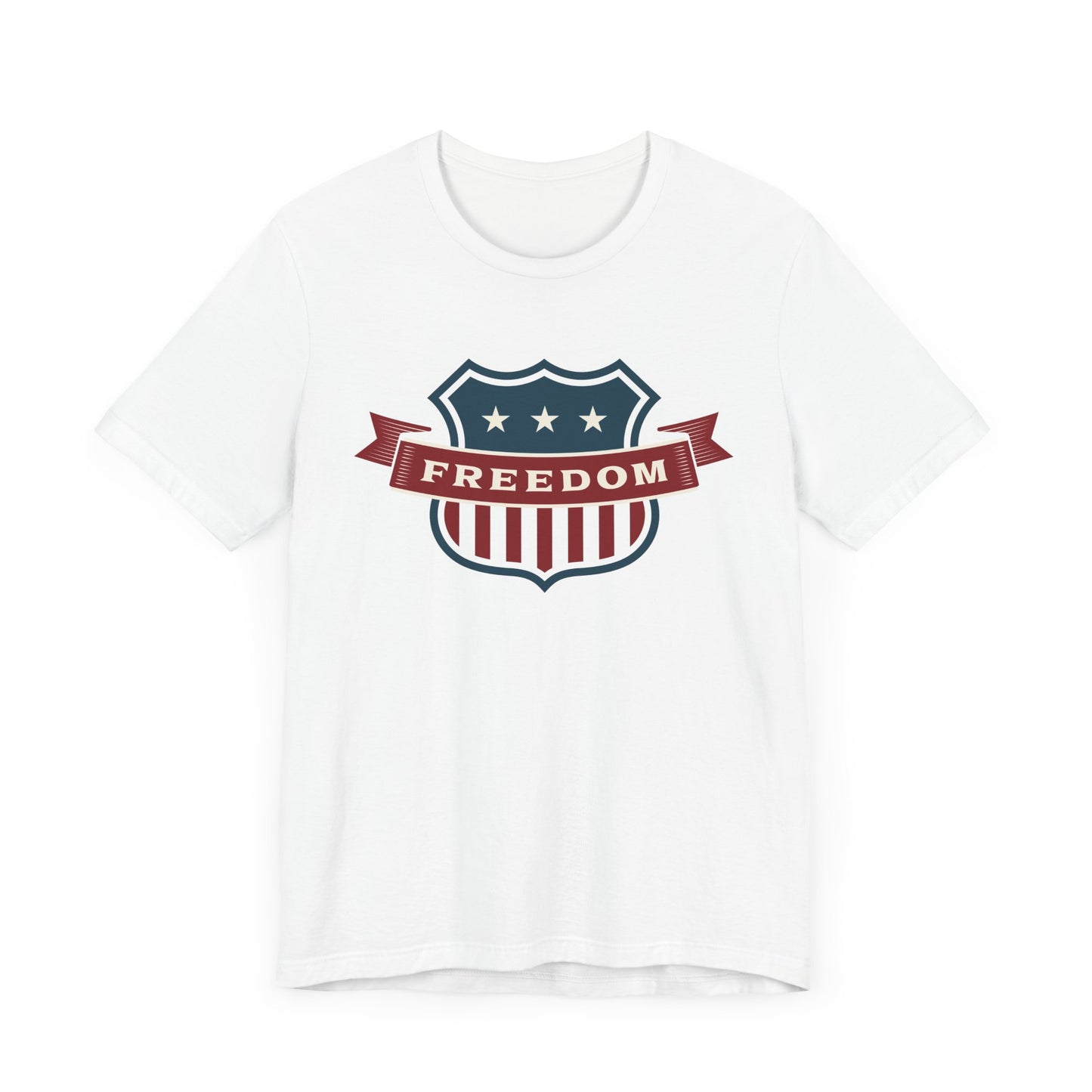 Unisex Jersey Short Sleeve Tee "Shield of Freedom" US Flag Shield Vintage Style