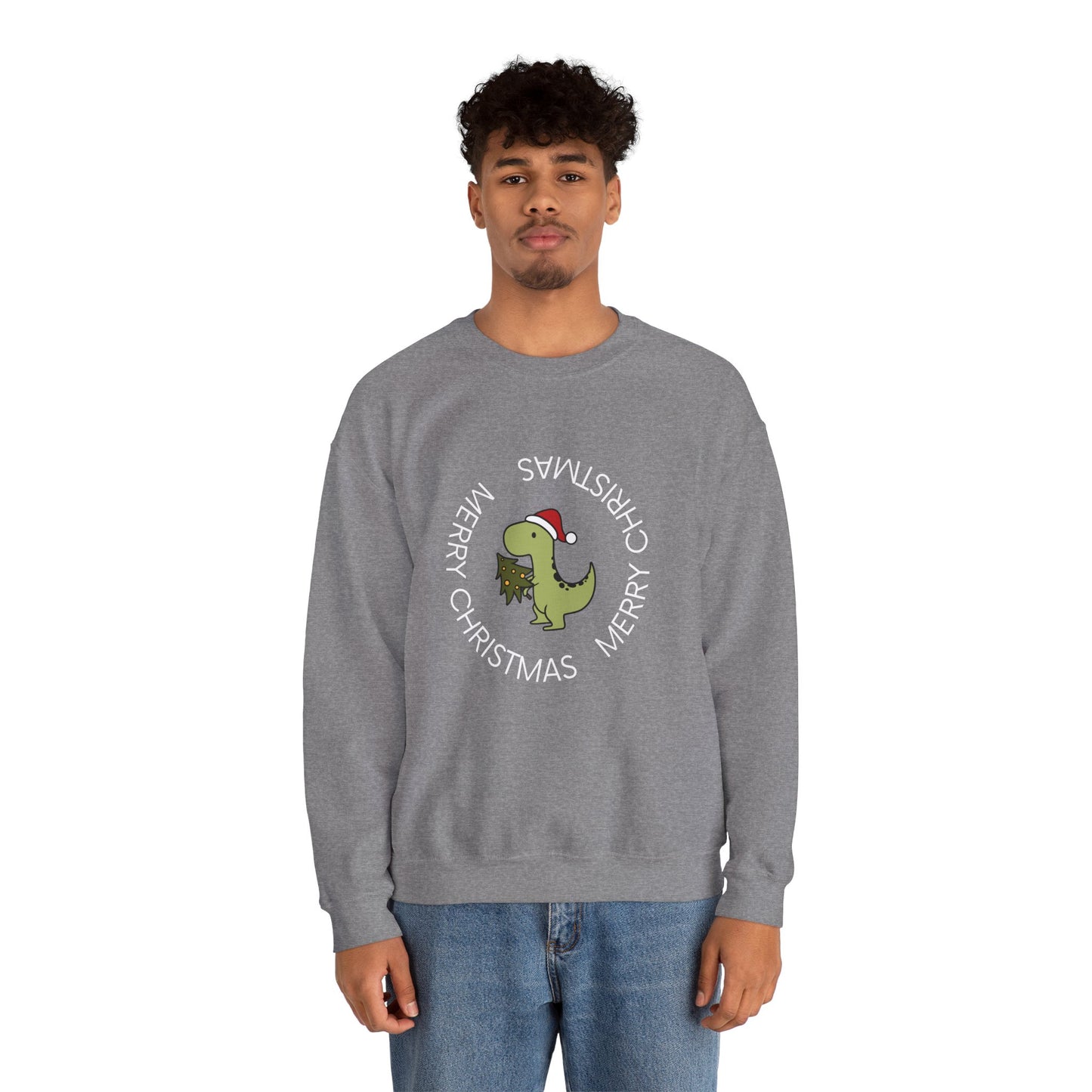 Dino-Merry Christmas 🎄🦖🎅 Unisex Heavy Blend Crewneck Sweatshirt