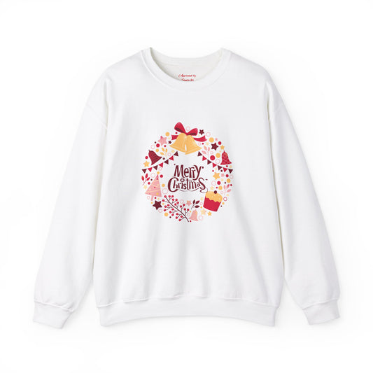 Unisex Heavy Blend Crewneck Sweatshirt Merry Christmas Wreath 🎄✨